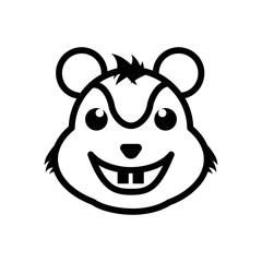 line icon set symbol and type squirrel animal face emoticon vector illustration