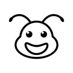 line icon set symbols and types bee animal face emoticon vector illustration