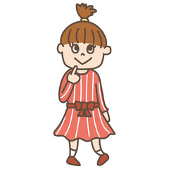 Fototapeta premium 女の子 かわいいイラスト