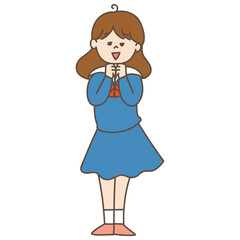 女子高生　かわいいイラスト