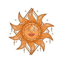 whimsical funny cute sun magical fantasy character t-shirt artwork illustration