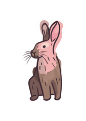 Cute brown rabbit vector design