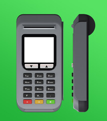 Debit and credit card reader machine in 3d design 