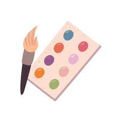 paint palette and brush vector design