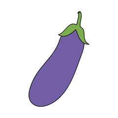 eggplant vegetable icon, flat style