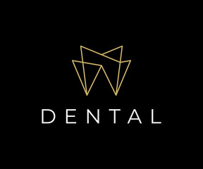 Dental Logo, Luxury Elegant with simple line art, monoline, outline style