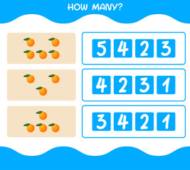 How many cartoon orange. Counting game. Educational game for pre shool years kids and toddlers