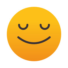 emoji peaceful face icon, colorful design