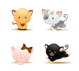 Cute animal character frame vector