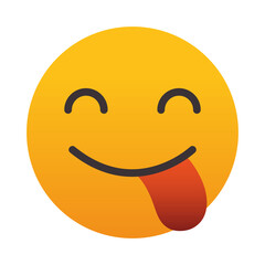 Emoji face showing the tongue, colorful design
