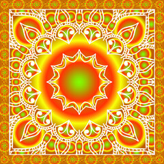 Trend colorful silk scarf with flowers. Pastel Colors.vector illutration