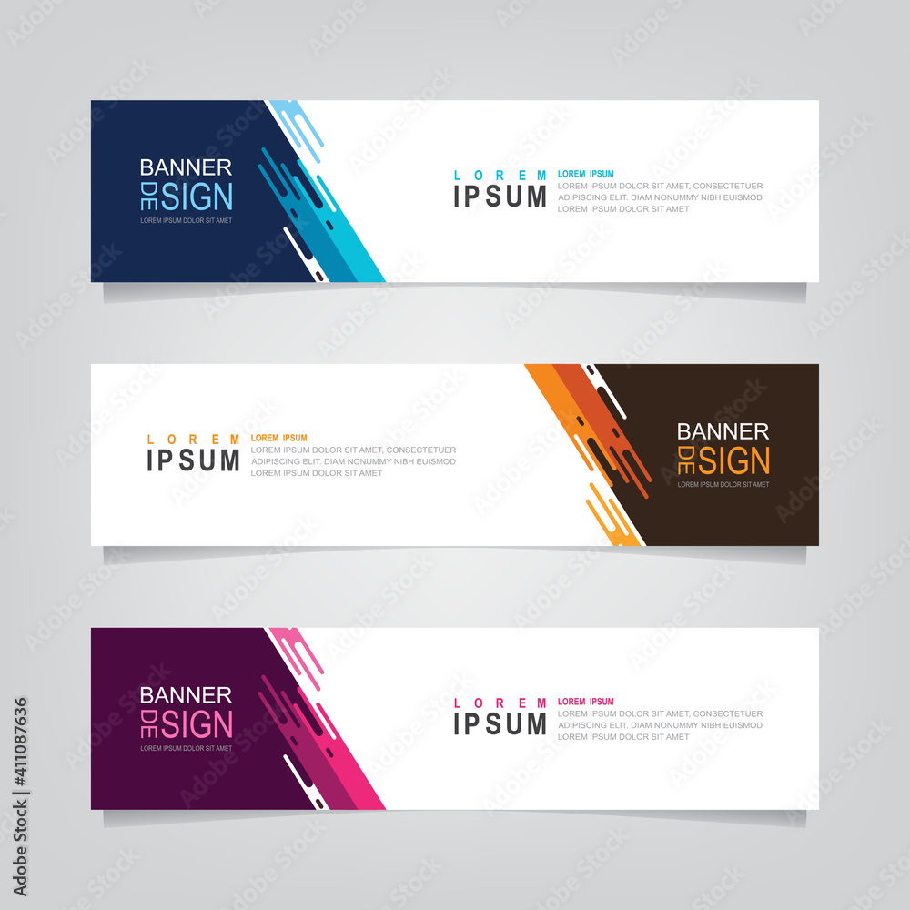 Fototapete vector abstract web banner design template. collection of web banner template. abstract geometric we