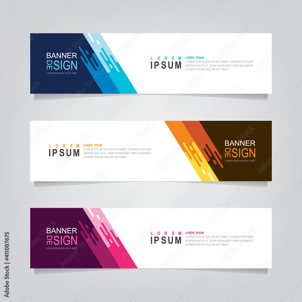 Fototapete vector abstract web banner design template. collection of web banner template. abstract geometric we