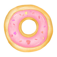 Pink doughnut watercolor is so cute