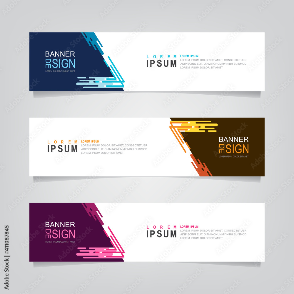 Fototapete vector abstract web banner design template. collection of web banner template. abstract geometric we