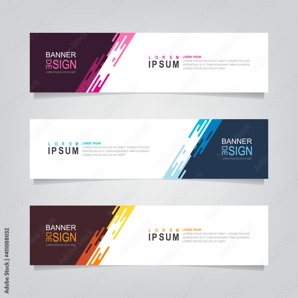 Fototapete vector abstract web banner design template. collection of web banner template. abstract geometric we