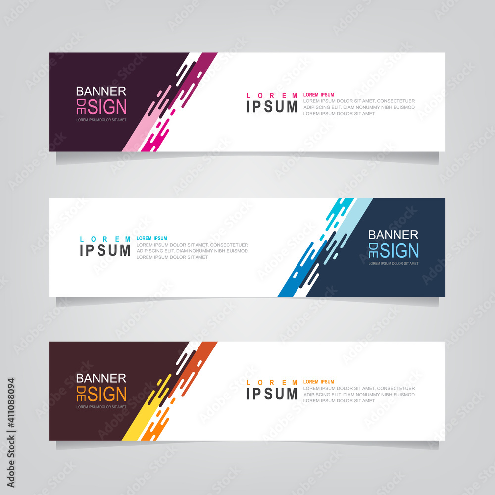 Fototapete vector abstract web banner design template. collection of web banner template. abstract geometric we