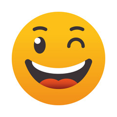 Emoji Winking Face smiling icon, colorful design