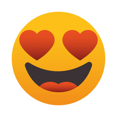 emoji Smiling Face with Heart Eyes, colorful design