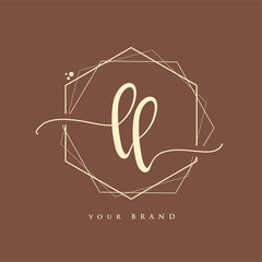 LL Initial handwriting logo. Hand lettering Initials logo branding, Feminine and luxury logo design.