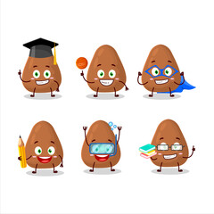 School student of mamey cartoon character with various expressions