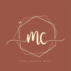 MC Initial handwriting logo. Hand lettering Initials logo branding, Feminine and luxury logo design.