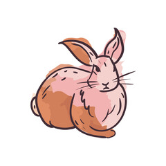 Cute rabbit painting vector design
