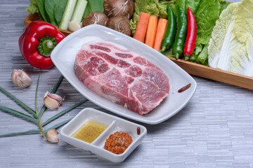 Thick pork steak with vegetables, Moksal 1