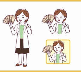 Young woman in a lab coat