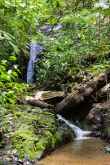 Waterfall and river in the jungle of Costa Rica
