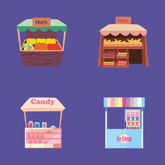 Markets icon bundle vector design