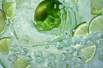 Glass with a fruit drink.