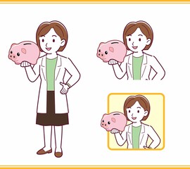  Young woman in a lab coat