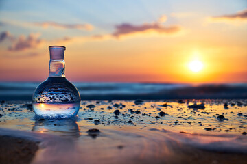 A flask with clean drinking water.