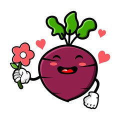 cute beetroot cartoon mascot character