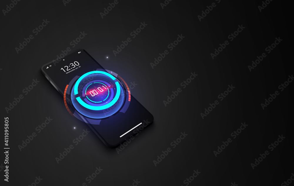 Poster abstract futuristic technology background with digital number timer concept and countdown, vector tr