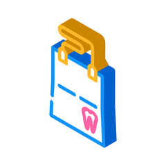 dental wipe isometric icon vector illustration color