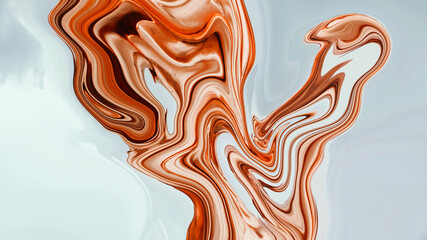 colorful orange swirl abstract luxury spiral texture and paint liquid acrylic pattern on black.