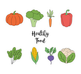 vegetables healthy food design, flat style
