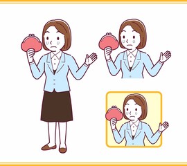 Young woman in a light blue suit_B2