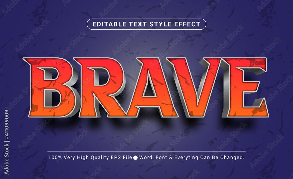 Poster 3d brave text style effect, editable text effect