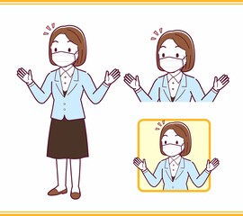 Young woman in a light blue suit_B2