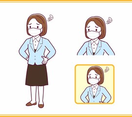 Young woman in a light blue suit_B2