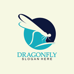 Dragonfly Logo Vector icon illustration design template