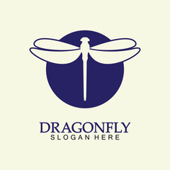 Dragonfly Logo Vector icon illustration design template