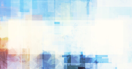 Sky, copy space, watercolor style digital texture. Light random grunge rectangles, irregular gradients