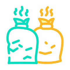 garbage bags color icon vector illustration flat