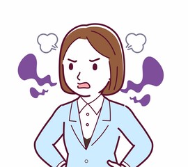 Young woman in a light blue suit