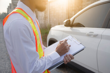Technician service check car on site service