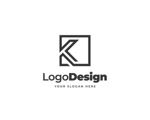 Monogram initial letter K logo vector design. K group business logo design